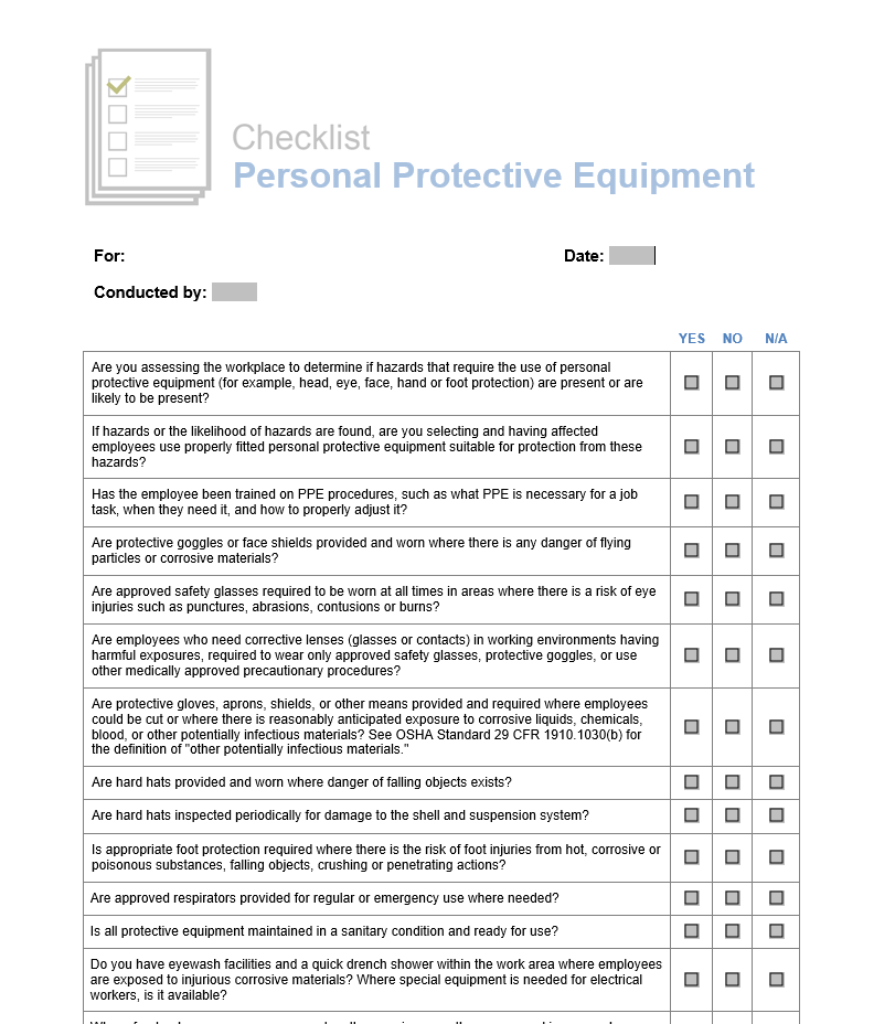 insurance, horst insurance, ppe, personal protective equipment, checklist, human resources