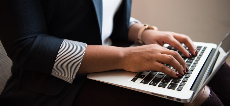 Person using a laptop