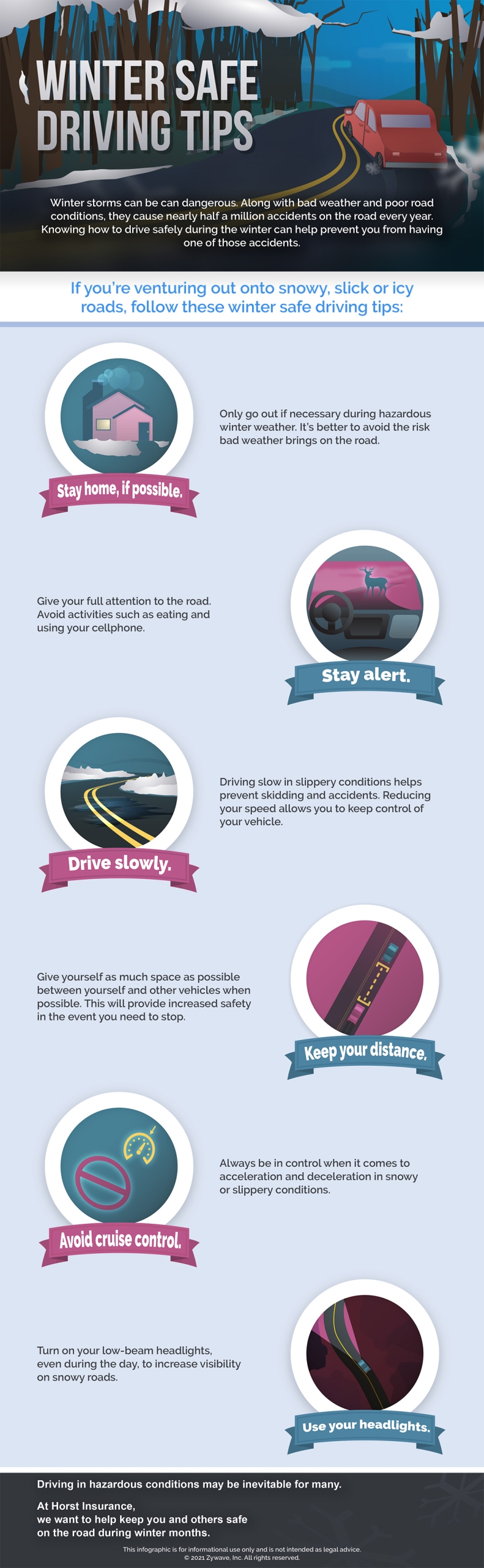 Winter safe driving tips infographic