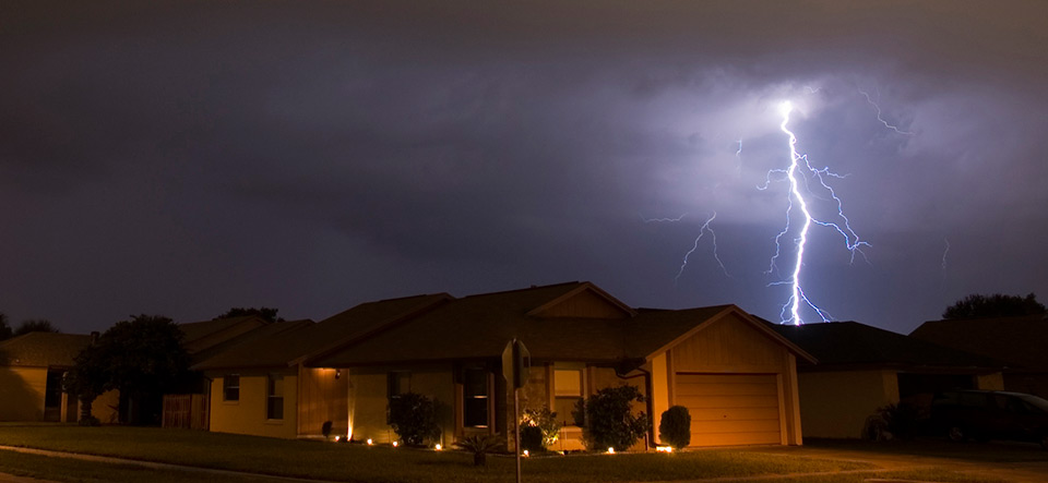 Neighborhood lightning strike
