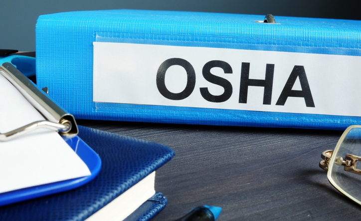 Folder with label Occupational Safety and Health Administration OSHA.