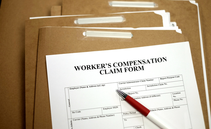 Workers Compensation Claim form on files complaint for work injury