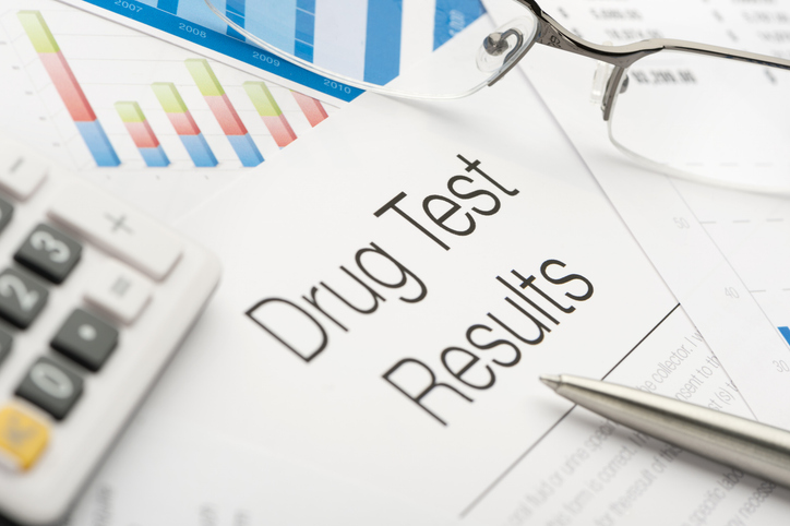 Drug test results with paperwork